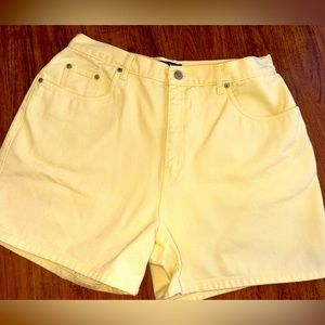 Vintage Y2K High Waisted Jean Shorts Mom Shorts Yellow 16